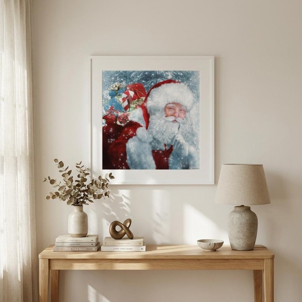 Santas Presents 2 White Framed Print Wall Art