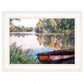 Rowboat Pond Landscape 2 White Framed Print Wall Art