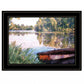 Rowboat Pond Landscape 3 Black Framed Print Wall Art