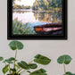 Rowboat Pond Landscape 3 Black Framed Print Wall Art