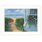 Beach Cottage 1 White Framed Print Wall Art