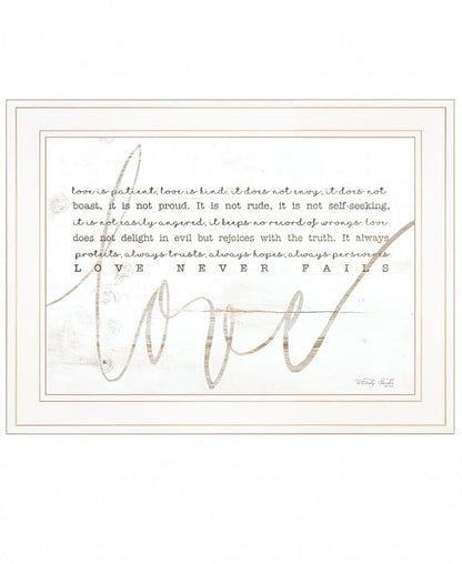 Love Never Fails 2 White Framed Print Wall Art
