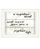 Positive Life 2 White Framed Print Wall Art