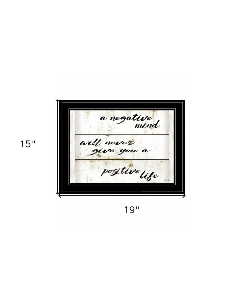 Positive Life 3 Black Framed Print Wall Art