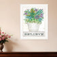 Believe Succulents White Framed Print Wall Art