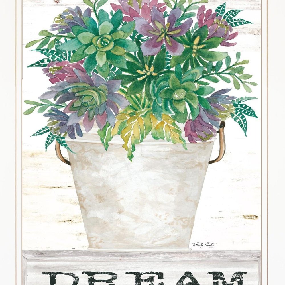 Dream Succulents 2 White Framed Print Wall Art