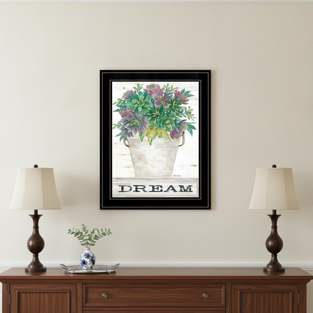Dream Succulents 3 Black Framed Print Wall Art
