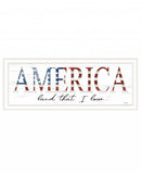 America Land that I Love Flag Print White Framed Print Wall Art