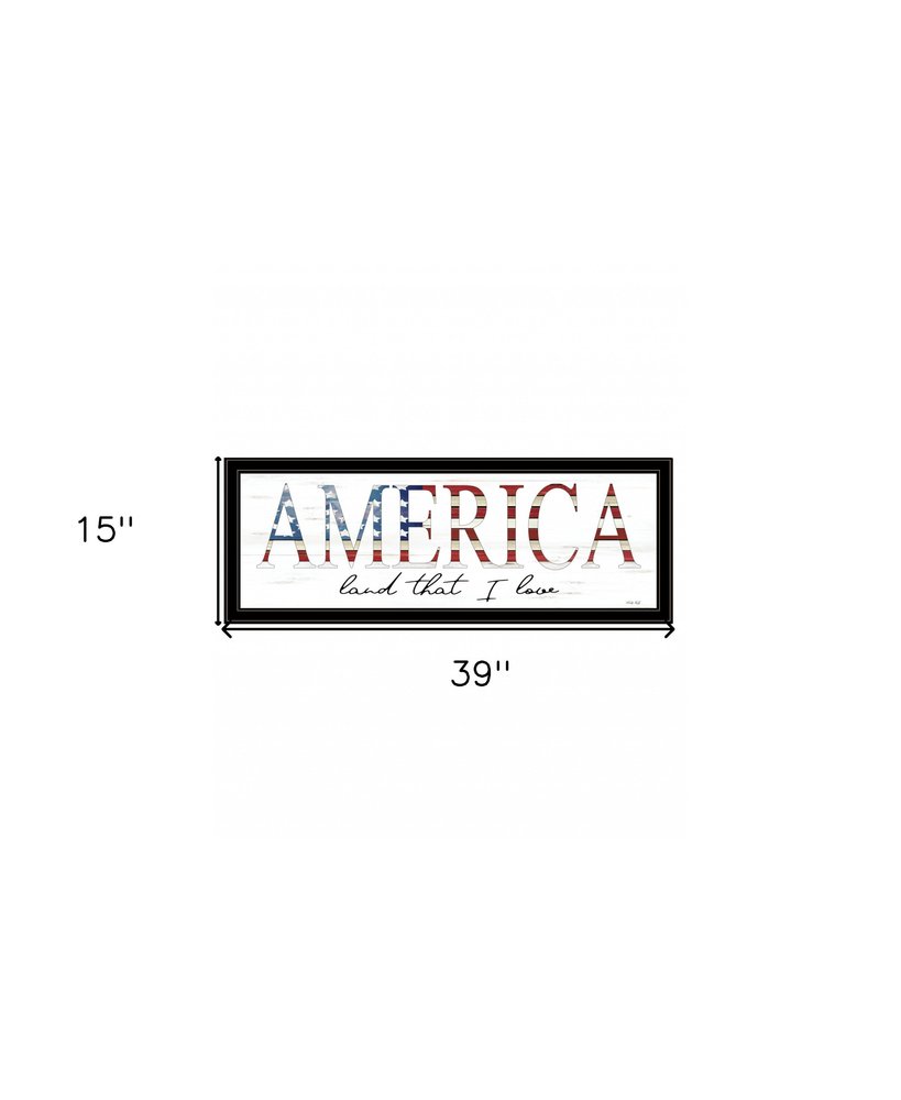 America Land that I Love 2 Black Framed Print Wall Art