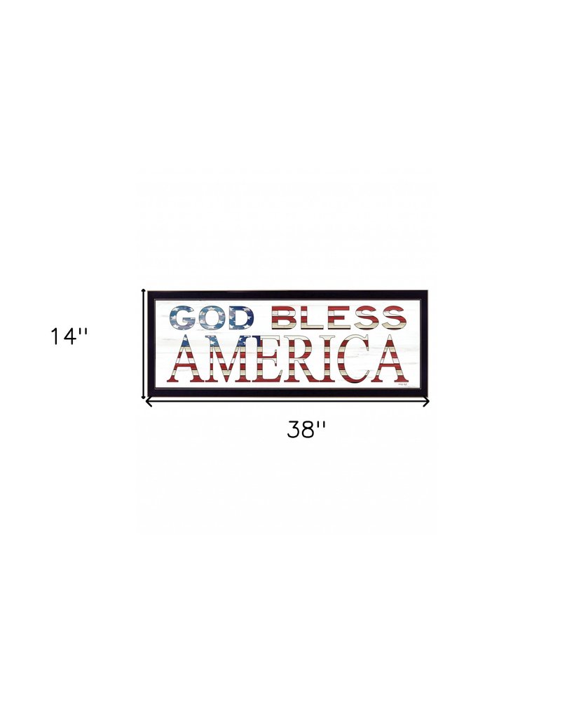 God Bless America 6 Black Framed Print Wall Art