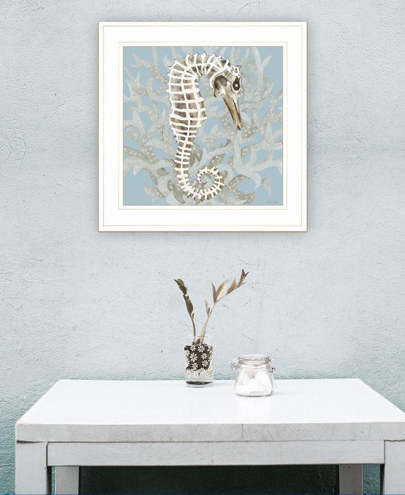 Coral Seahorse I 2 White Framed Print Wall Art