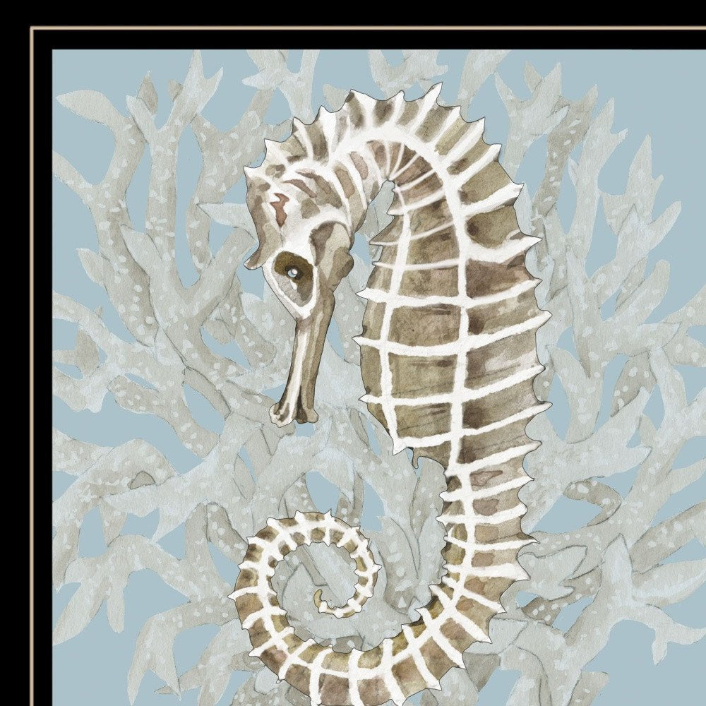 Coral Seahorse II 2 White Framed Print Wall Art