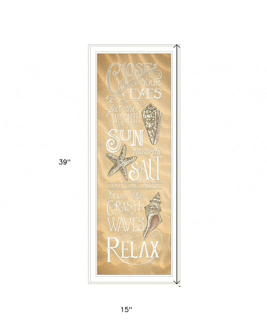 Close Your Eyes 2 White Framed Print Wall Art