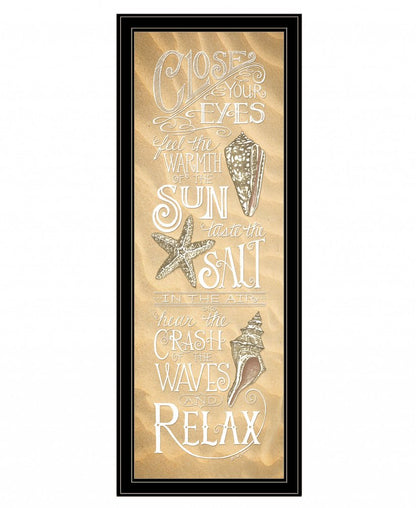 Close Your Eyes 3 Black Framed Print Wall Art