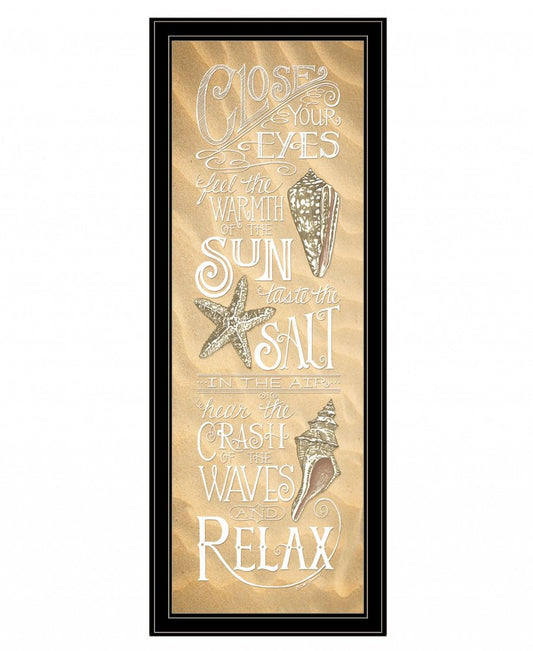 Close Your Eyes 3 Black Framed Print Wall Art