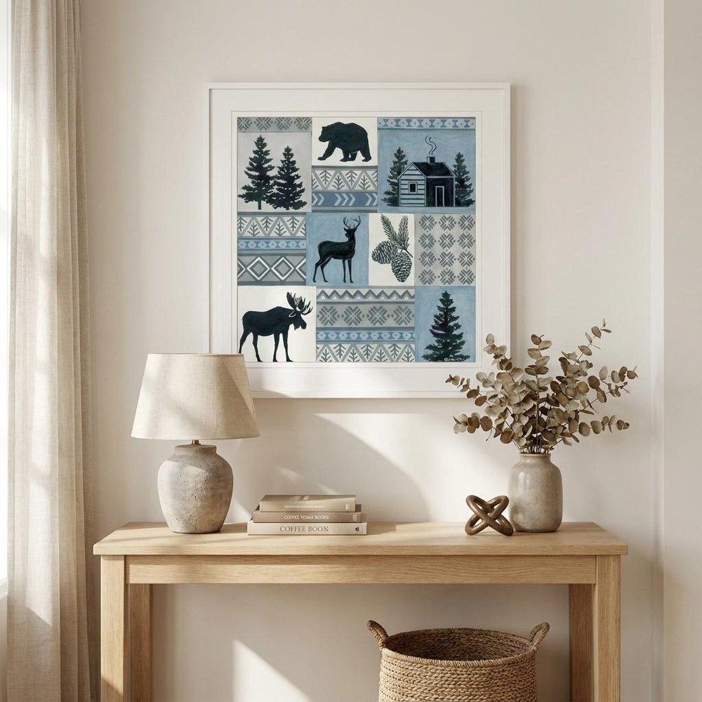 Cabin in the Woods 2 White Framed Print Wall Art