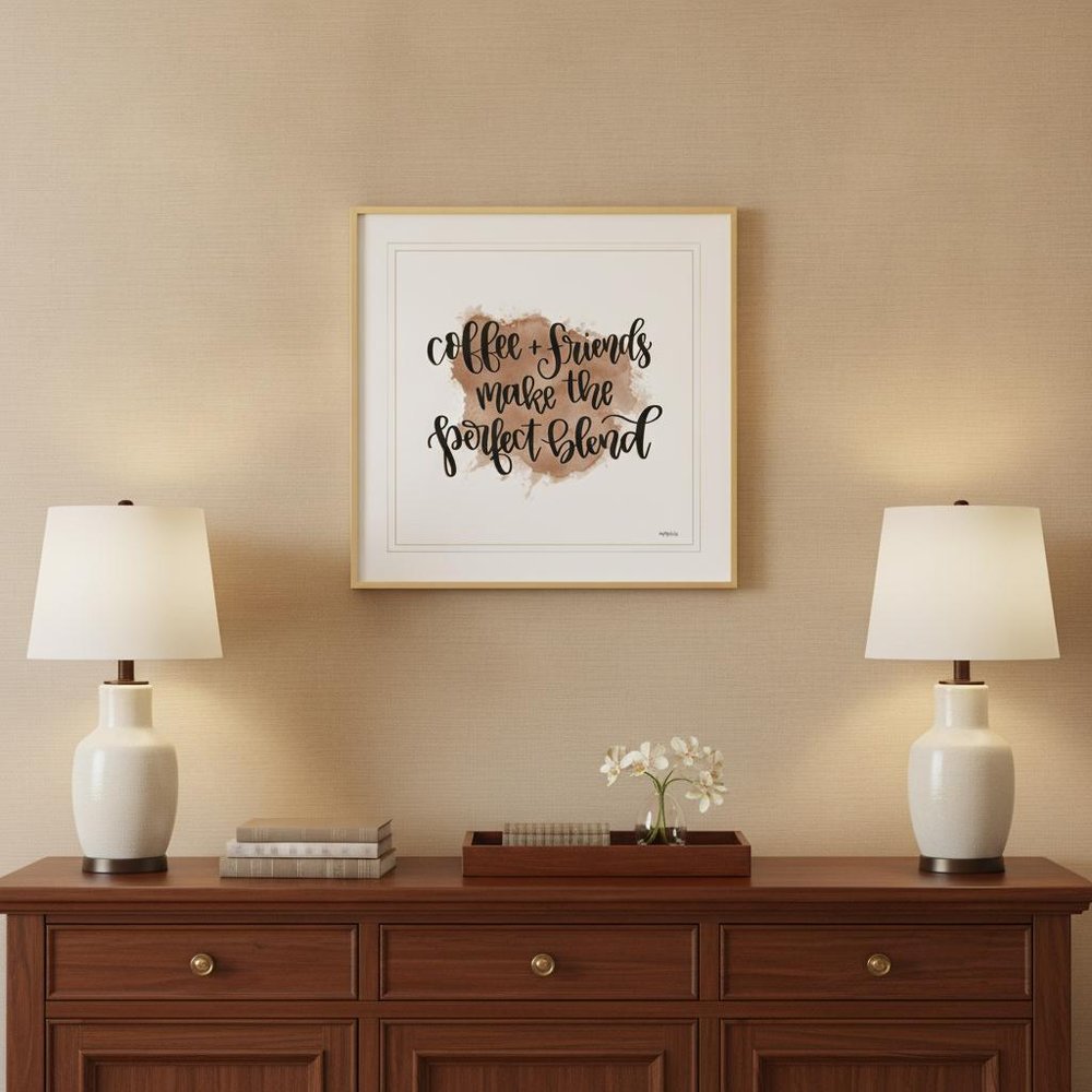 Coffee and Friends 2 White Framed Print Wall Art