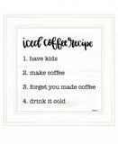 Iced Coffee Recipe 2 White Framed Print Wall Art