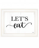 Lets Eat 2 White Framed Print Kitchen Wall Art