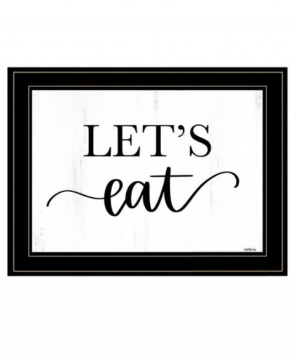 Lets Eat 3 Black Framed Print Kitchen Wall Art