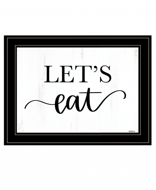 Lets Eat 3 Black Framed Print Kitchen Wall Art