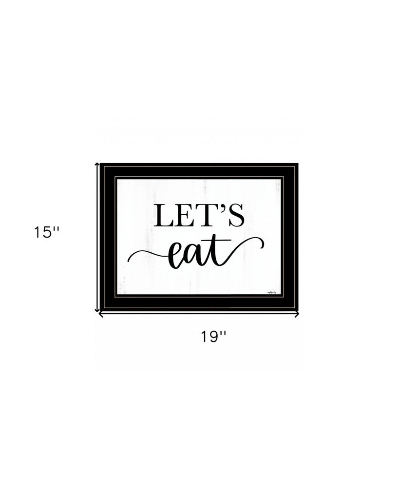 Lets Eat 3 Black Framed Print Kitchen Wall Art