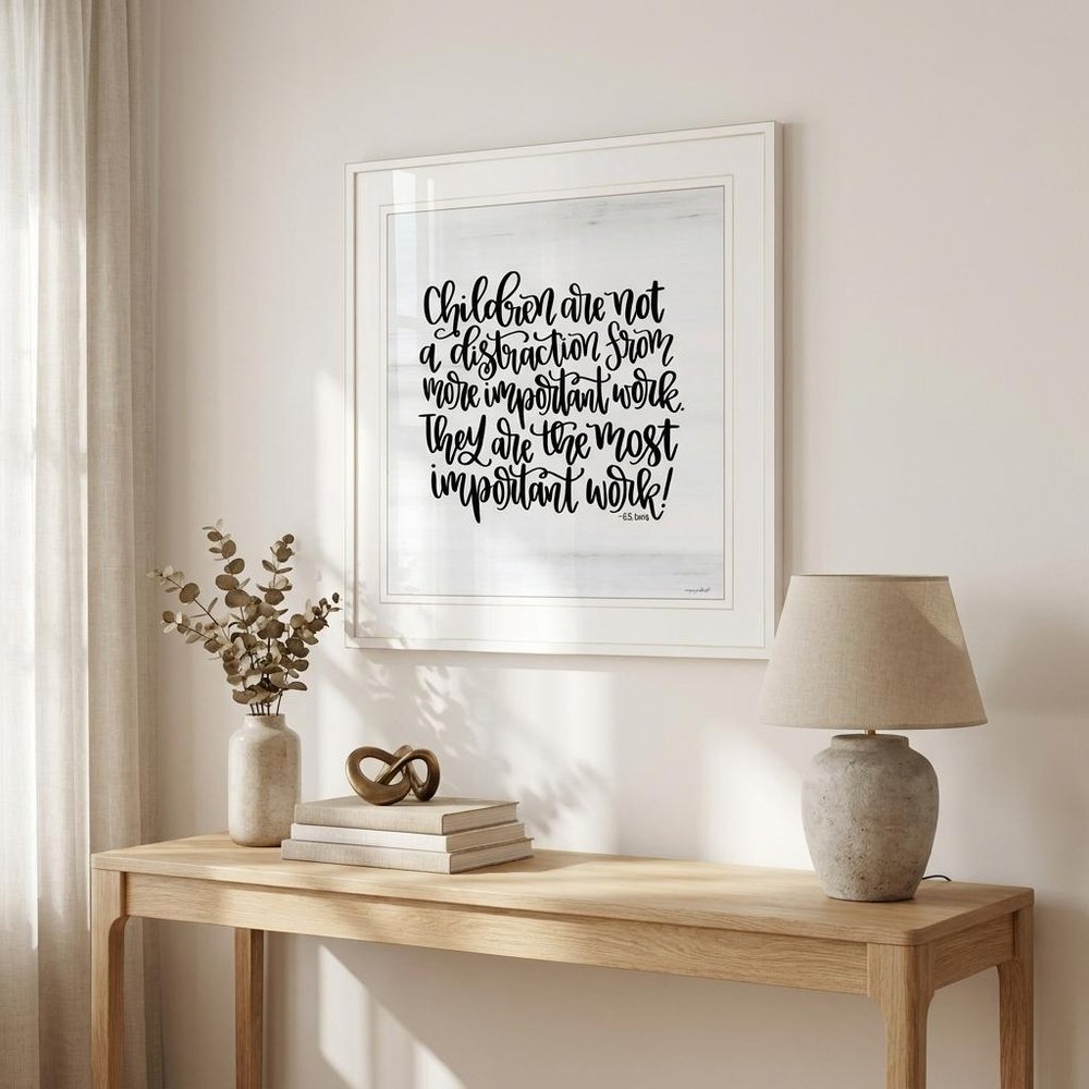 The Most Important Work 2 White Framed Print Wall Art