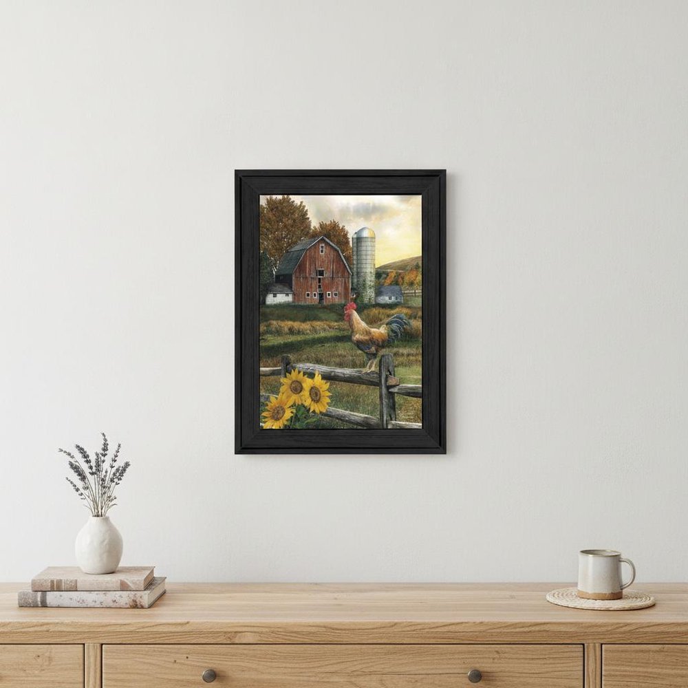 Early Rooster 2 White Framed Print Wall Art
