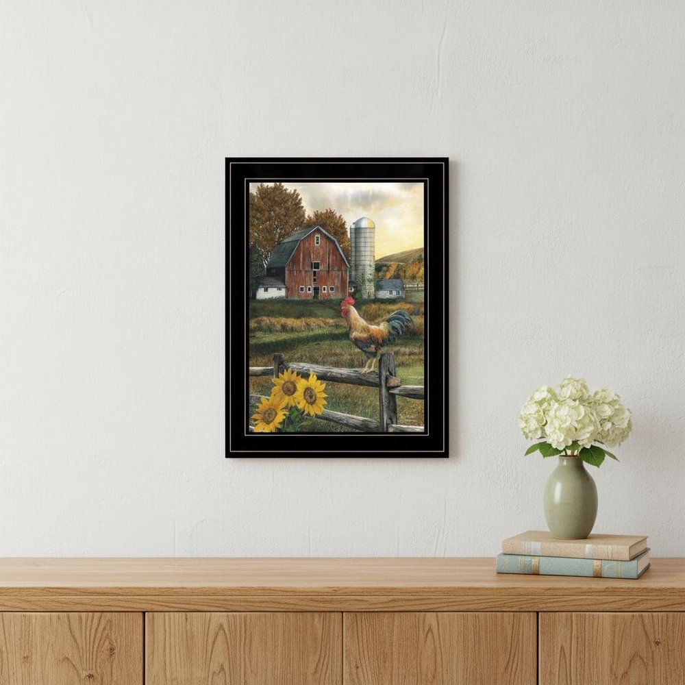 Early Rooster 2 White Framed Print Wall Art