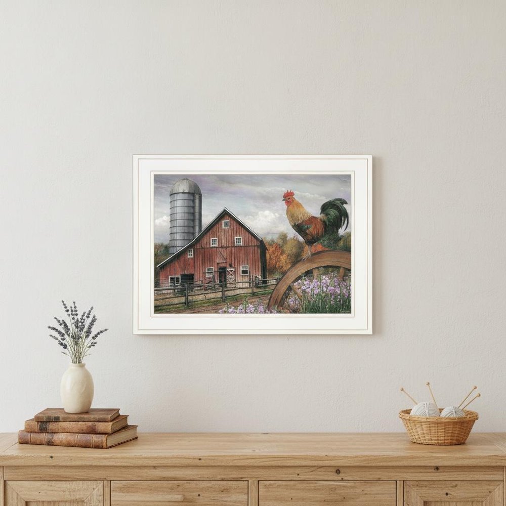 Good Morning Vermont 2 White Framed Print Wall Art