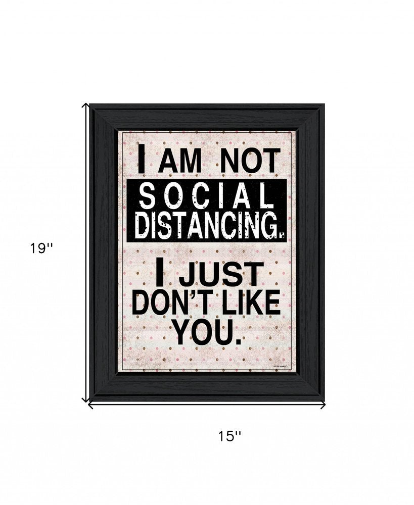 Social Distancing 1 Black Framed Print Wall Art
