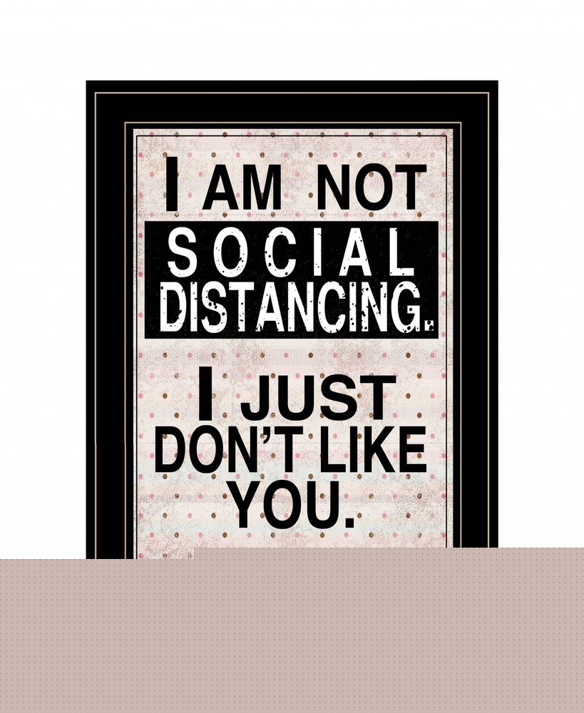 Social Distancing 2 Black Framed Print Wall Art