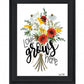 Love Grows Here 3 White Framed Print Wall Art