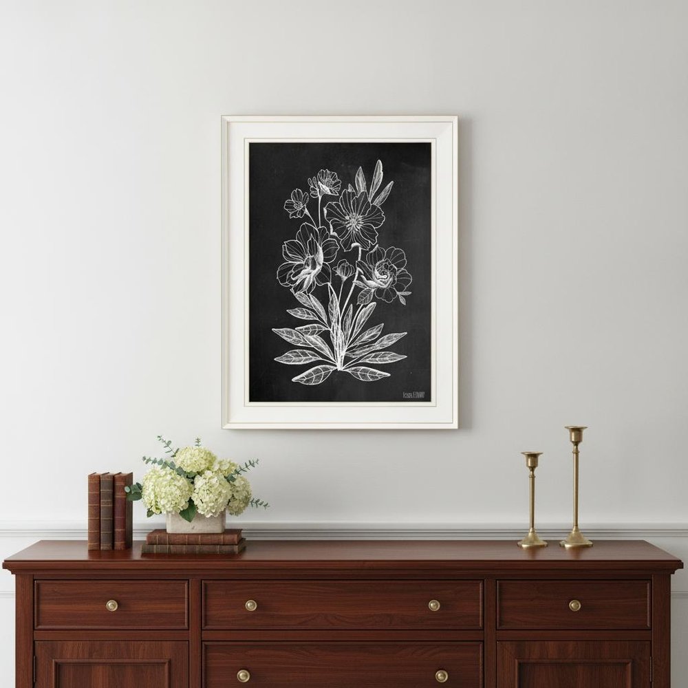 Vintage Chalkboard 2 White Framed Print Wall Art