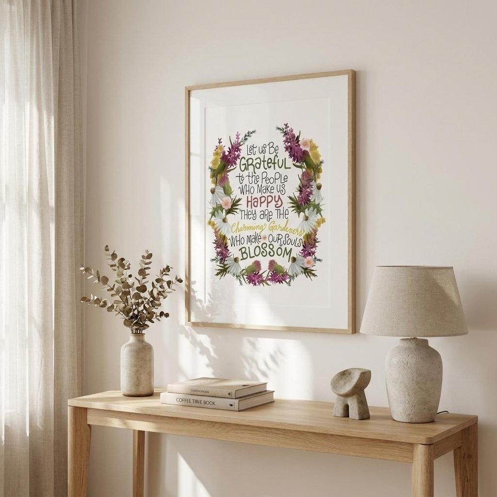 Charming Garden 3 White Framed Print Wall Art