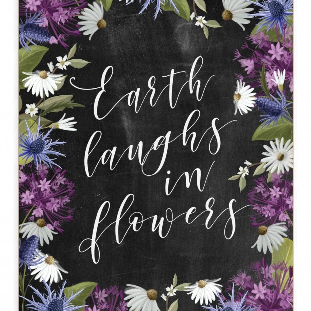 Earth Laughs in Flowers 3 White Framed Print Wall Art