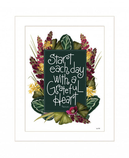 Grateful Heart 3 White Framed Print Wall Art