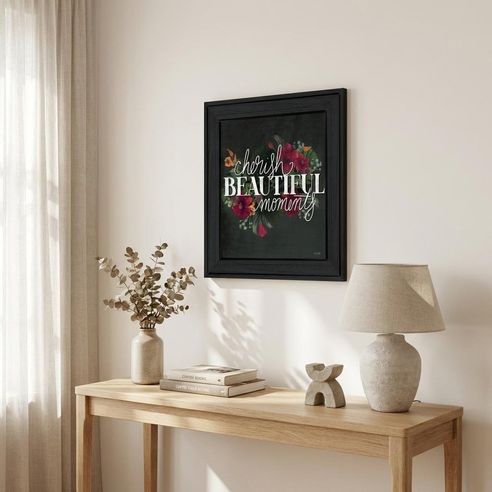 Cherish the Moments 3 Black Framed Print Wall Art