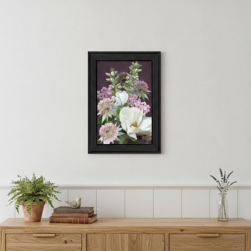 Wild For Plum Bouquet 3 Black Framed Print Wall Art