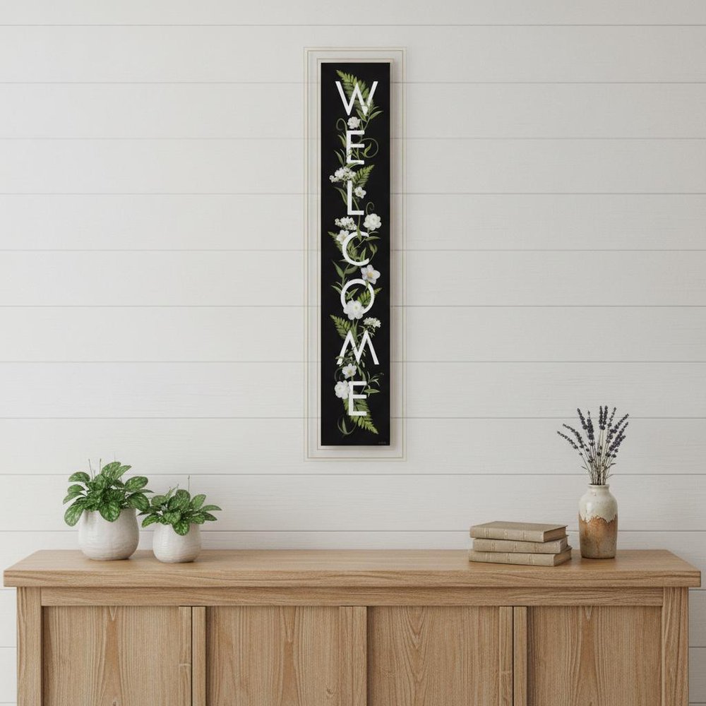 Welcome Sign I 4 White Framed Print Wall Art
