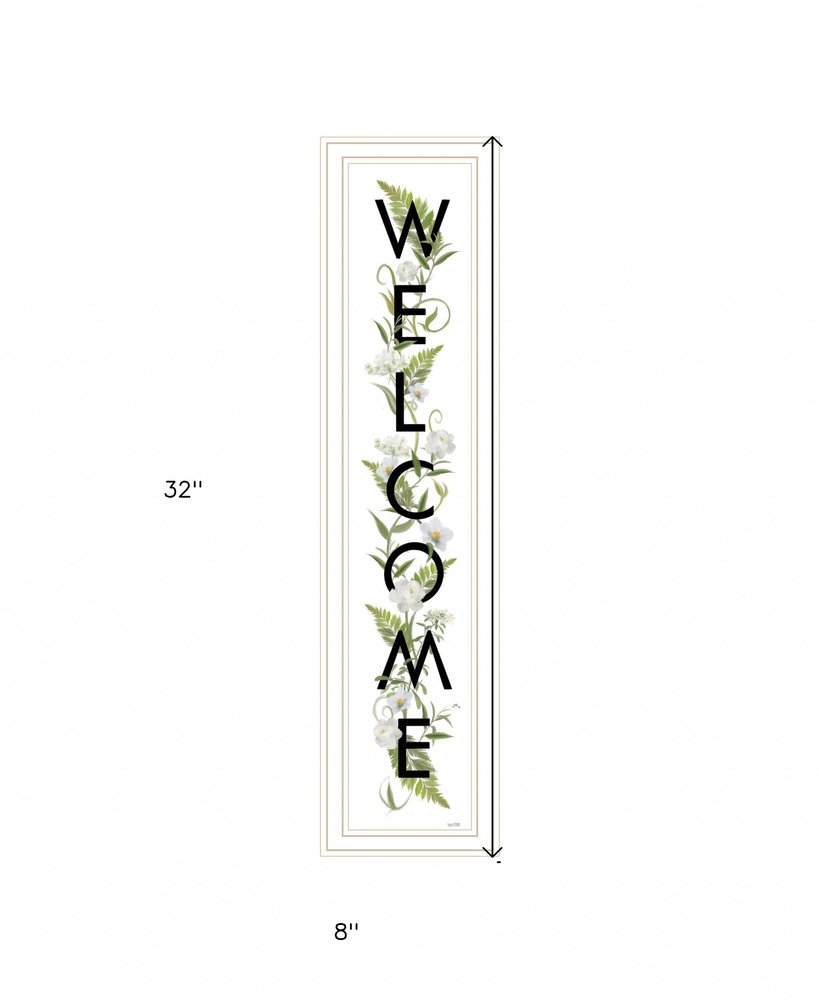 Welcome Sign II 4 White Framed Print Wall Art
