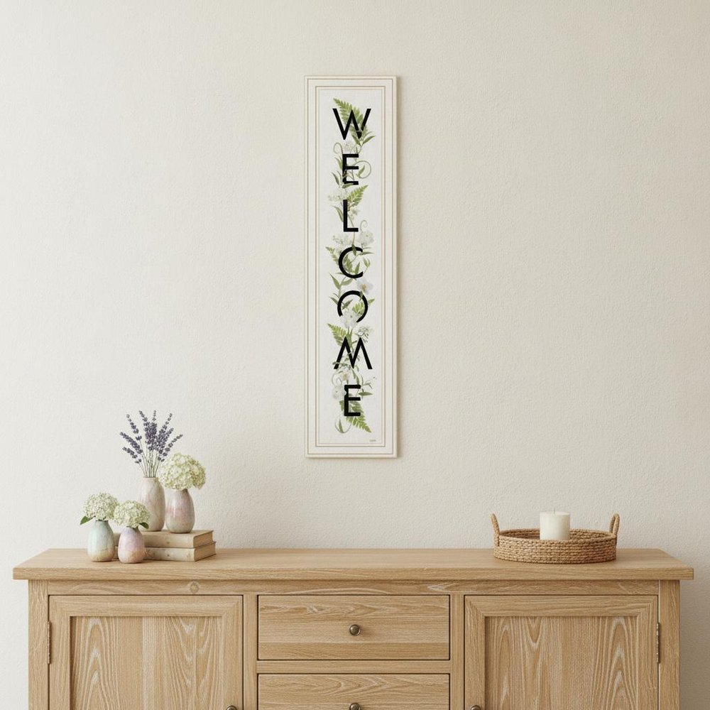 Welcome Sign II 4 White Framed Print Wall Art