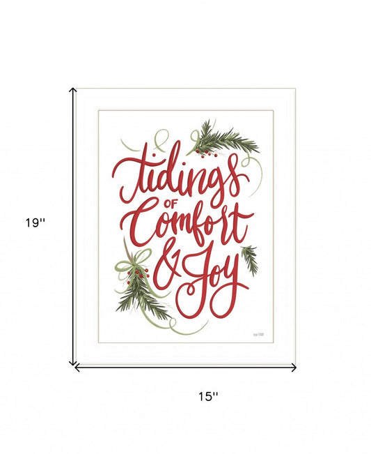 Tidings of Comfort and Joy 2 White Framed Print Wall Art