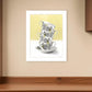 Time for Tea Yellow 1 White Framed Print Wall Art