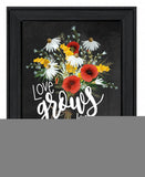 Love Grows Here 6 Black Framed Print Wall Art