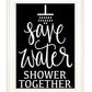 Shower Together 1 White Framed Print Wall Art