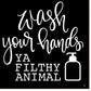 Wash Your Hands 1 White Framed Print Bathroom Wall Art