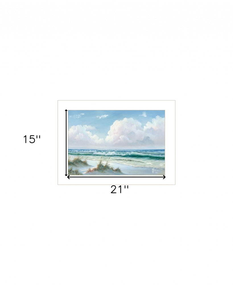 Beach 6 White Framed Print Wall Art