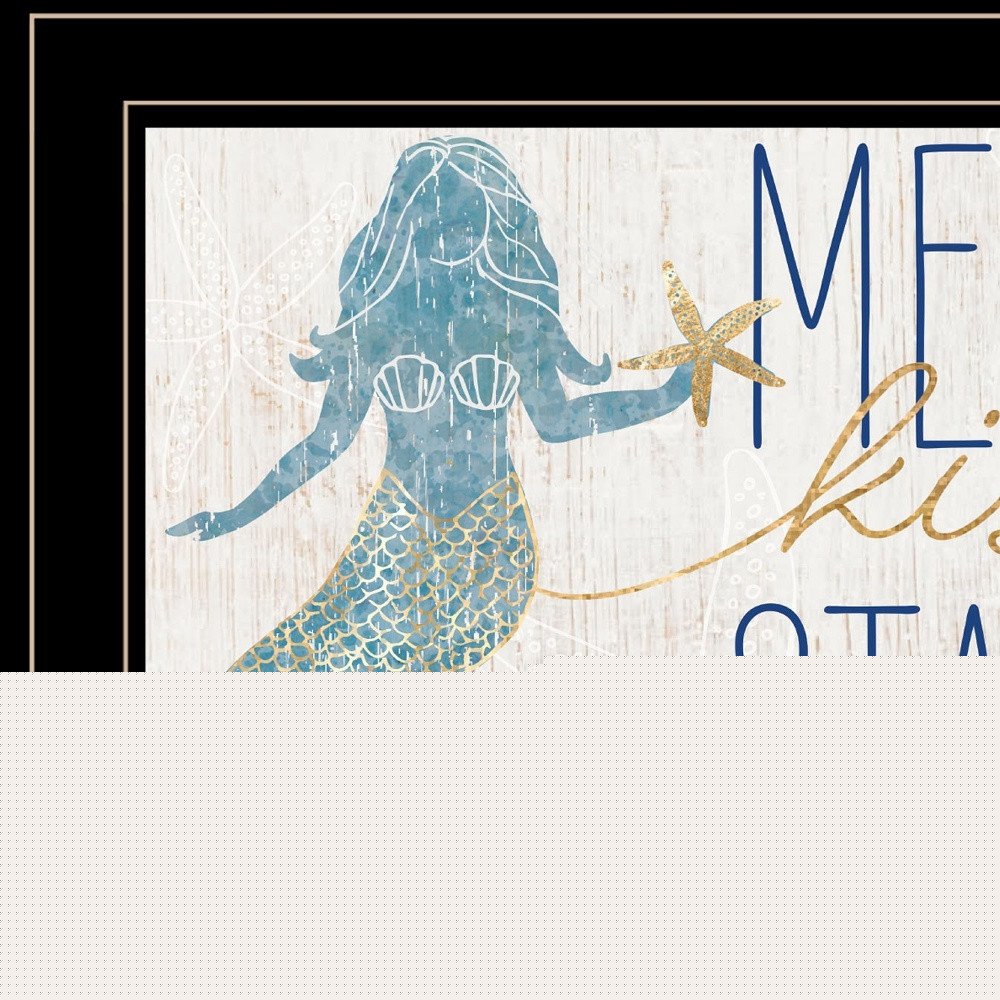 Mermaid Kisses Starfish Wishes 1 White Framed Print Wall Art