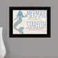 Mermaid Kisses Starfish Wishes 1 White Framed Print Wall Art